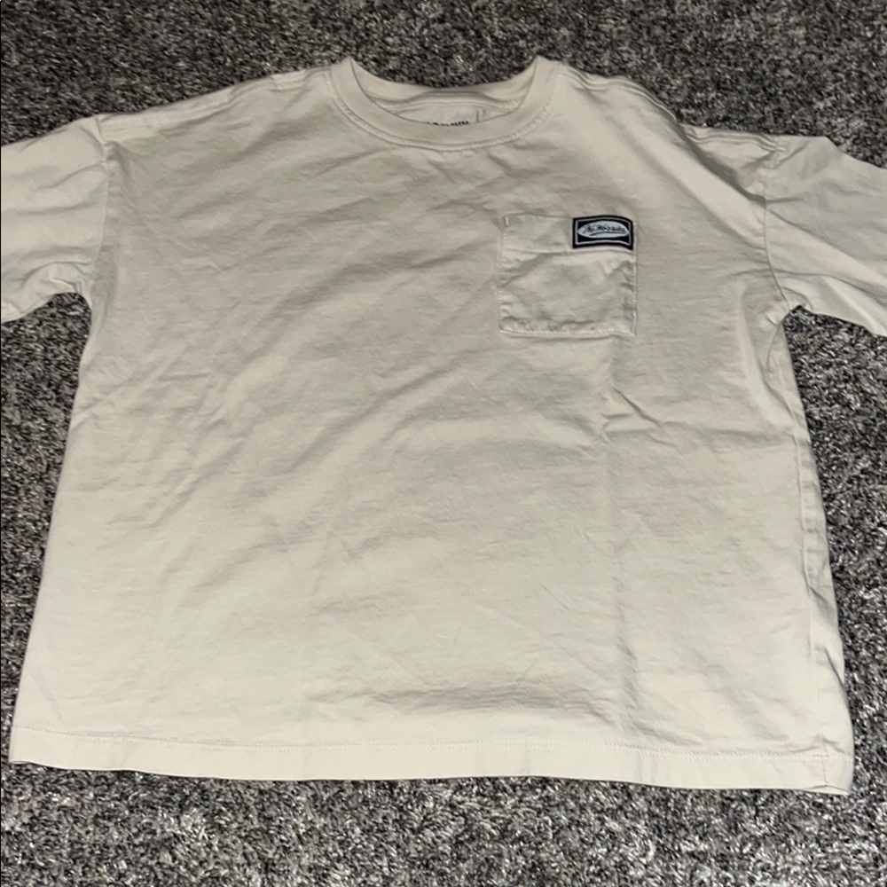 Kids Old Navy Cream Short Sleeve Tee Classic Crew Neck Size  6/7